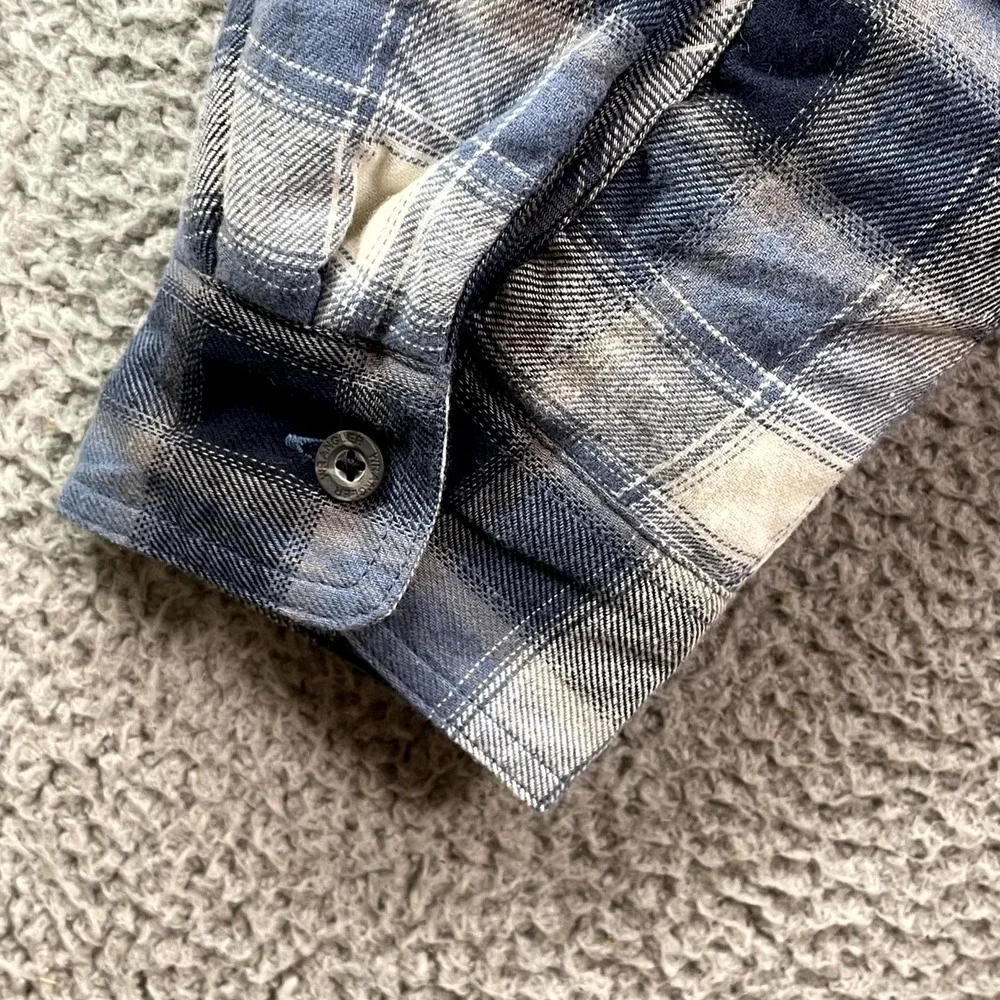 Wrangler Authentics Hooded Flannel Shirt Jacket Mens Small Quilted Lined Outdoor
